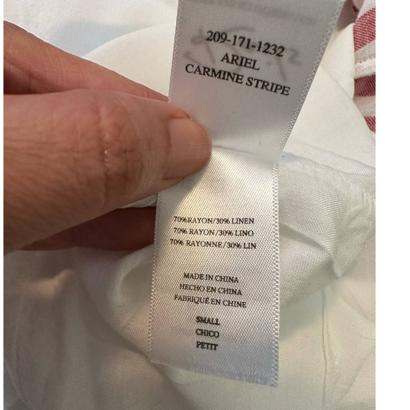 Rails pink white pin stripes sleeveless ruffle detail midi dress size Small - Picture 6 of 12